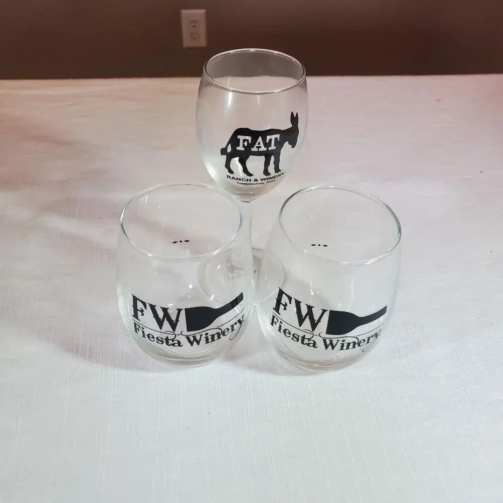 Set of 3 Clear Wine Glasses Goblets Stemware Kitchen Dining Bar Drinkware